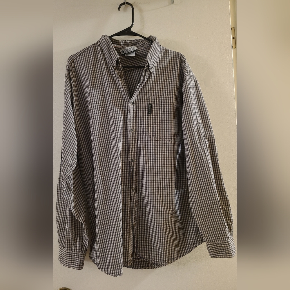 Columbia Sportswear Company Long Sleeve Checkered Plaid Button Down Mens…